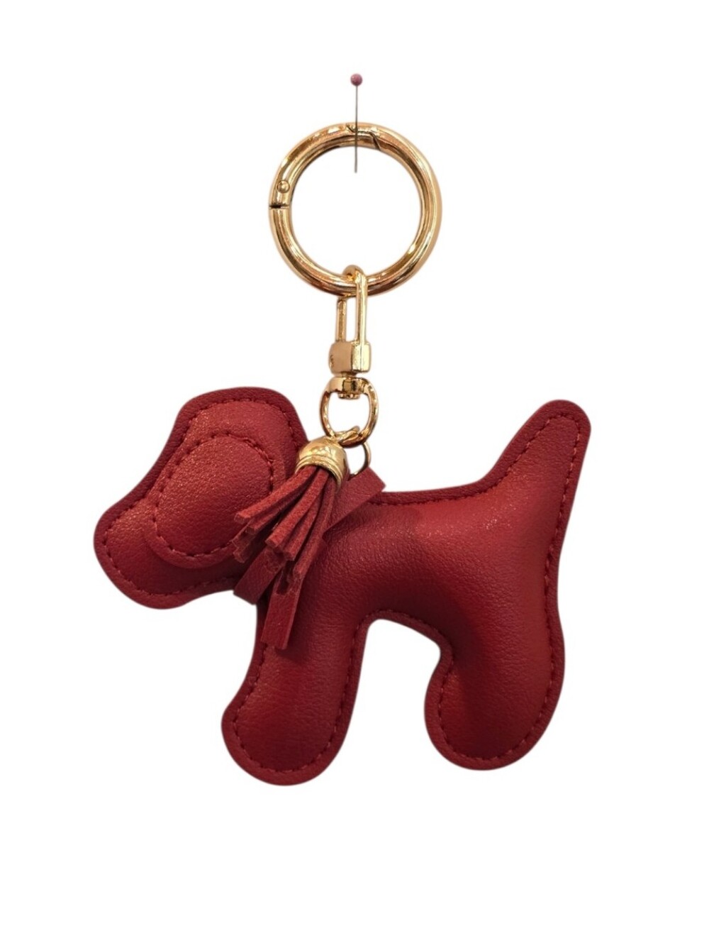 Danbar Global Dog Rust Brown Faux Leather Bag Charm Key Holder